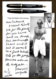 MAHATMA GANDHJI LETTER TO RATNAM PENS 